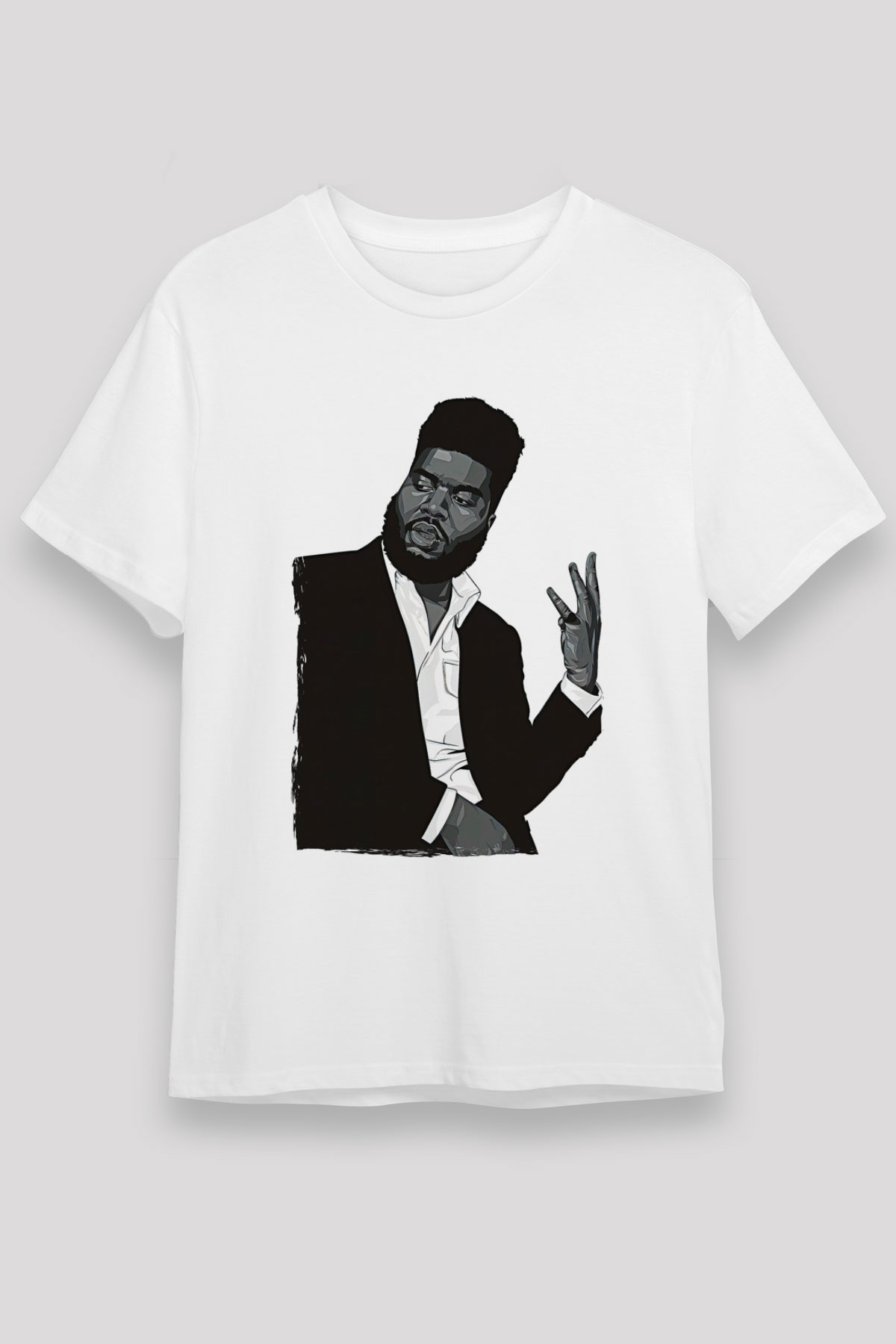 Khalid Baskılı Unisex Beyaz Tişört - Tshirt