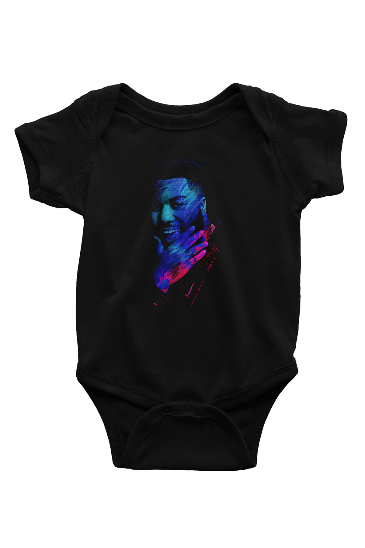 Khalid Baskılı Unisex Siyah Bebek Body - Zıbın