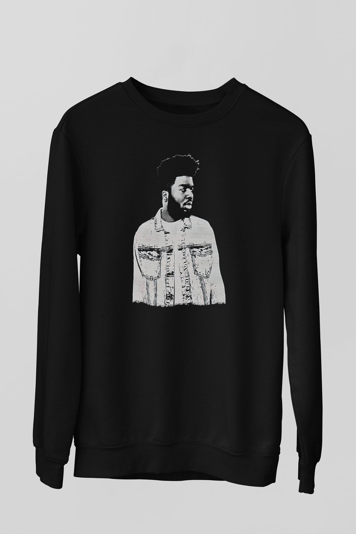 Khalid Baskılı Unisex Siyah Sweatshirt