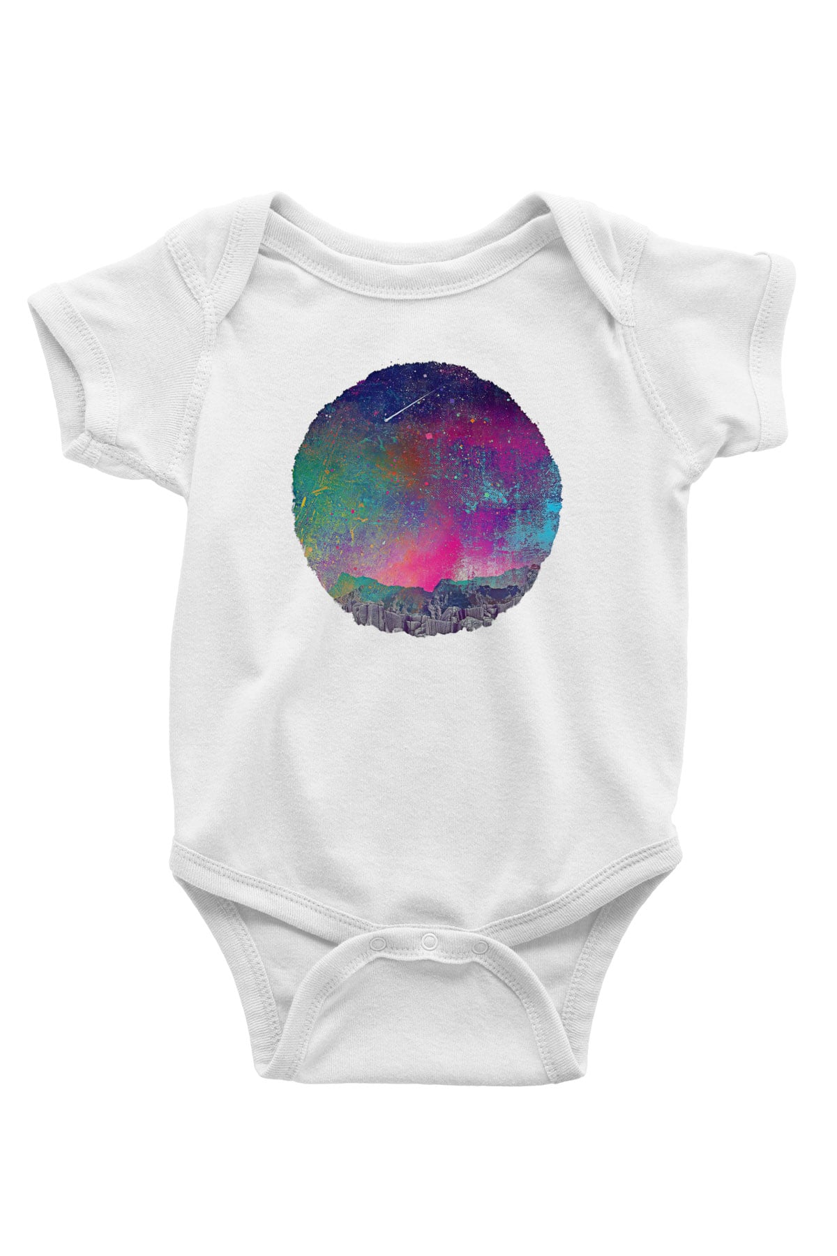 Khruanybin Baskılı Beyaz Unisex Bebek Body - Zıbın