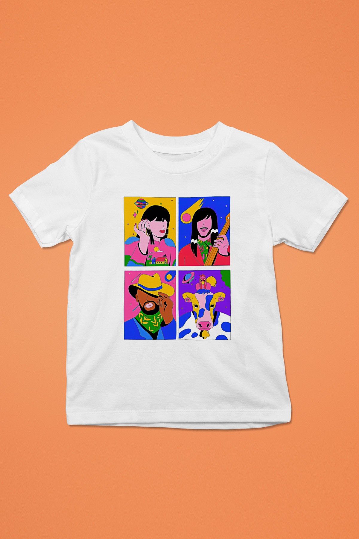 Khruanybin Baskılı Beyaz Unisex Beyaz Çocuk Tişört - Tshirt