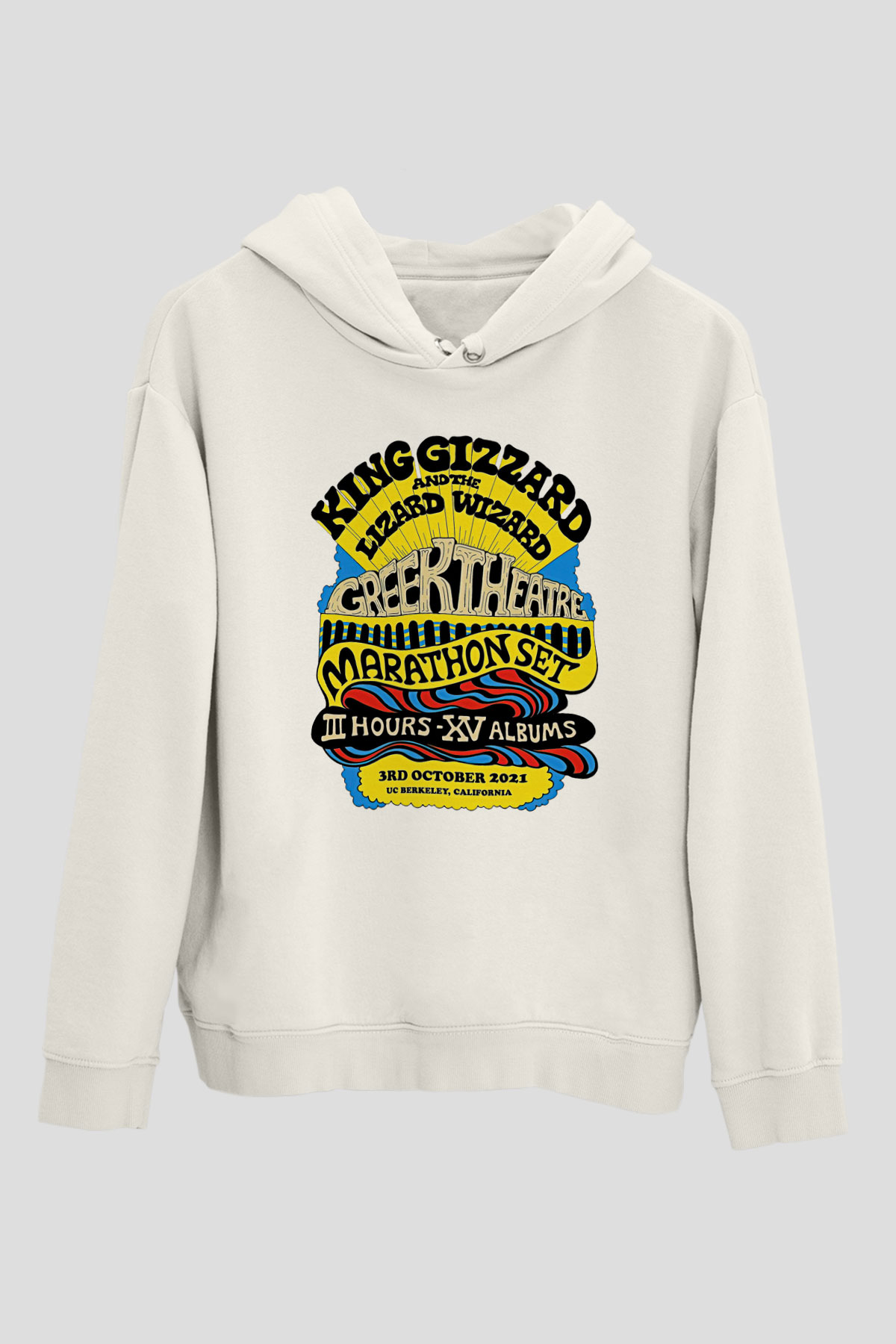 Khruanybin Baskılı Beyaz Unisex Kapüşonlu Sweatshirt