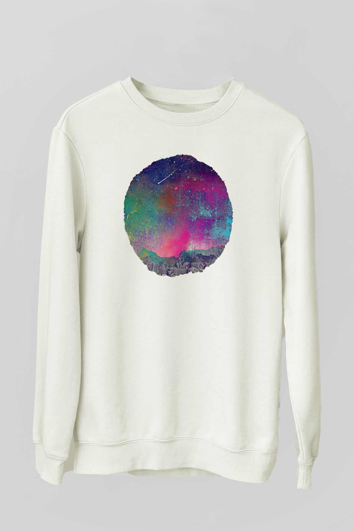 Khruanybin Baskılı Beyaz Unisex Sweatshirt
