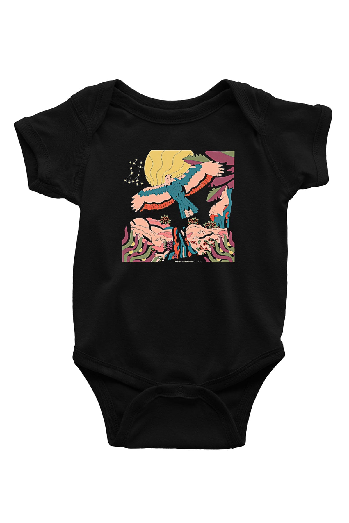 Khruanybin Baskılı Unisex Siyah Bebek Body - Zıbın