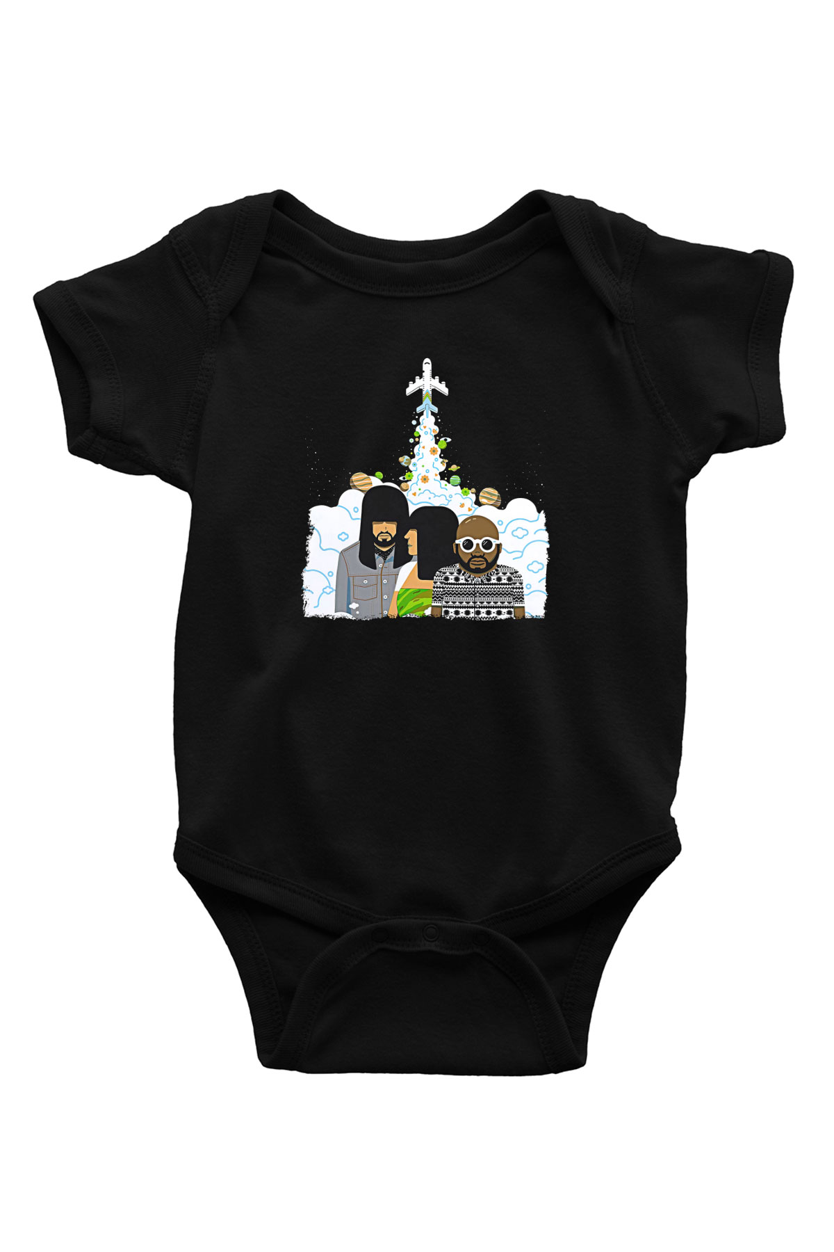 Khruanybin Baskılı Unisex Siyah Bebek Body - Zıbın