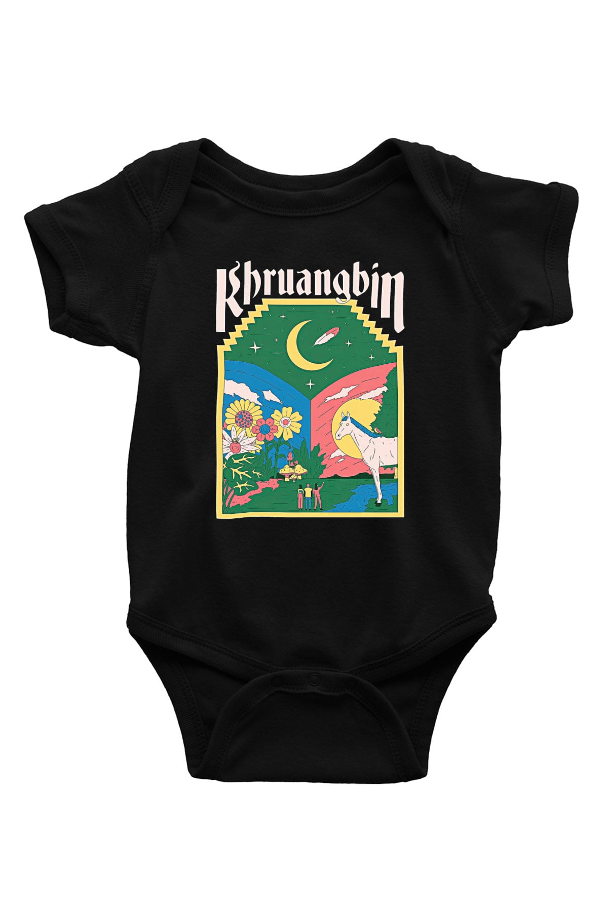 Khruanybin Baskılı Unisex Siyah Bebek Body - Zıbın