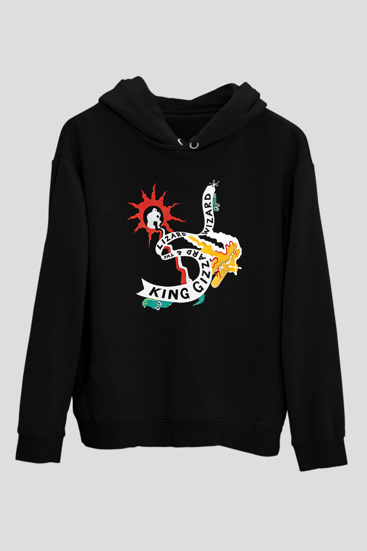 Khruanybin Baskılı Unisex Siyah Kapüşonlu Sweatshirt
