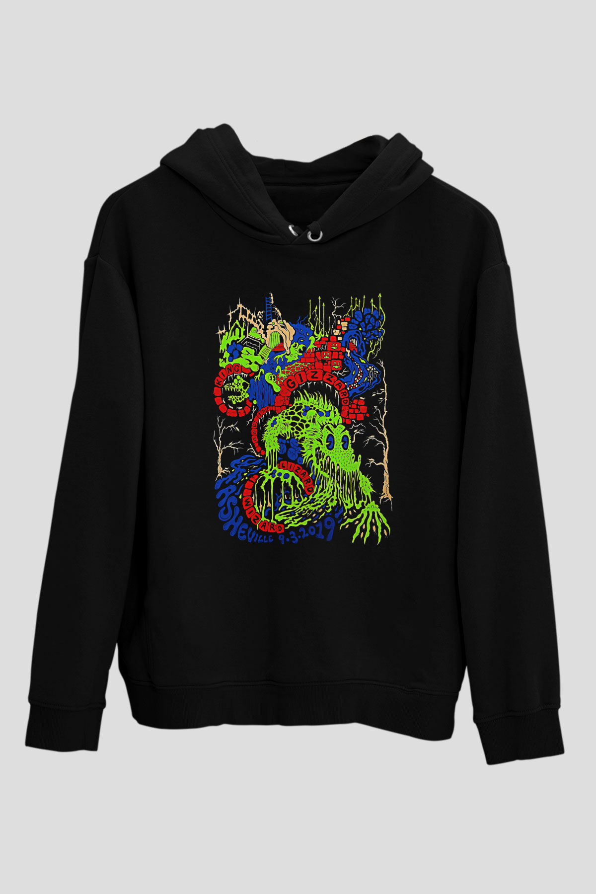 Khruanybin Baskılı Unisex Siyah Kapüşonlu Sweatshirt