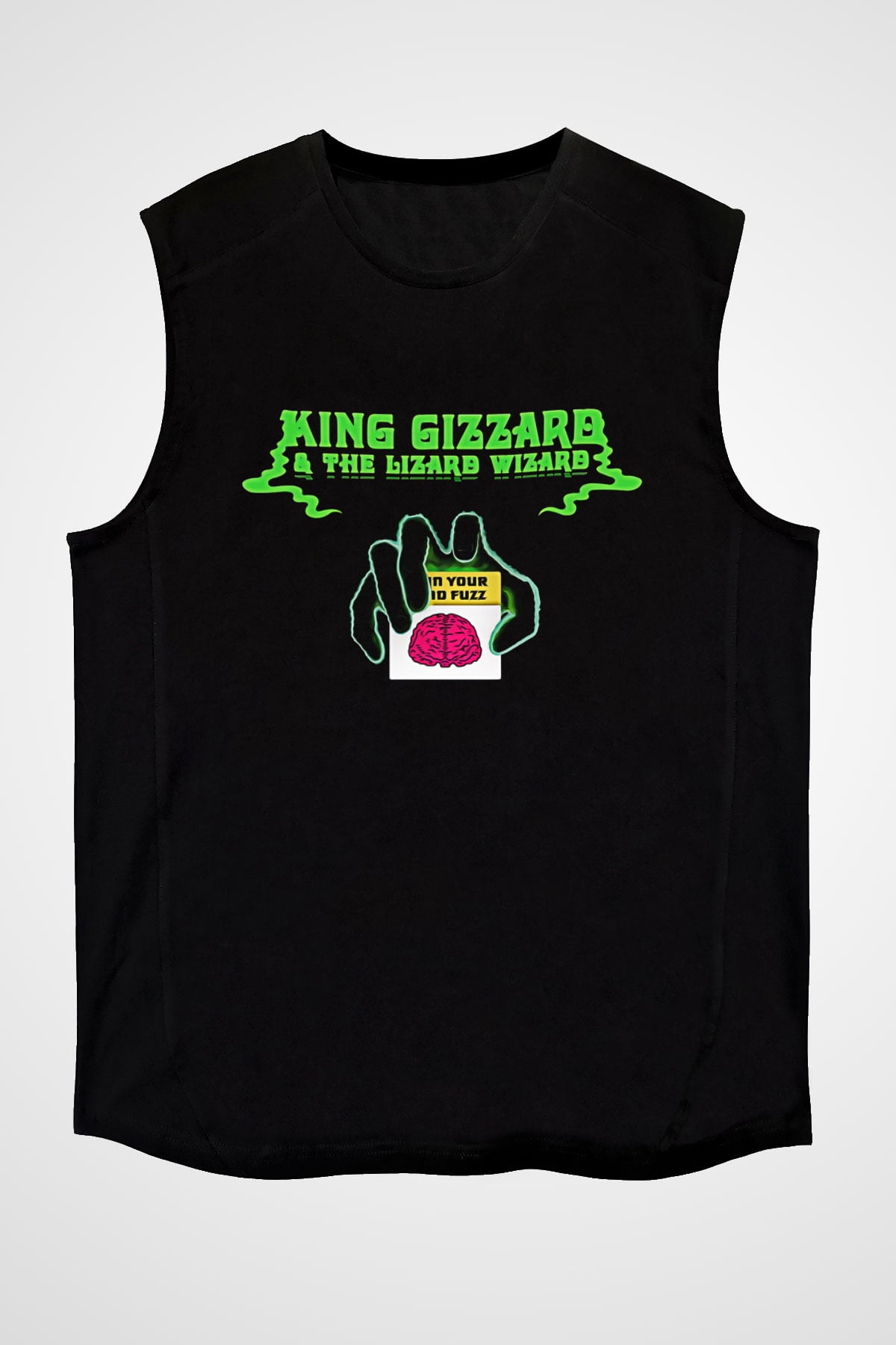 Khruanybin Baskılı Unisex Siyah Kolsuz Tişört - Tshirt