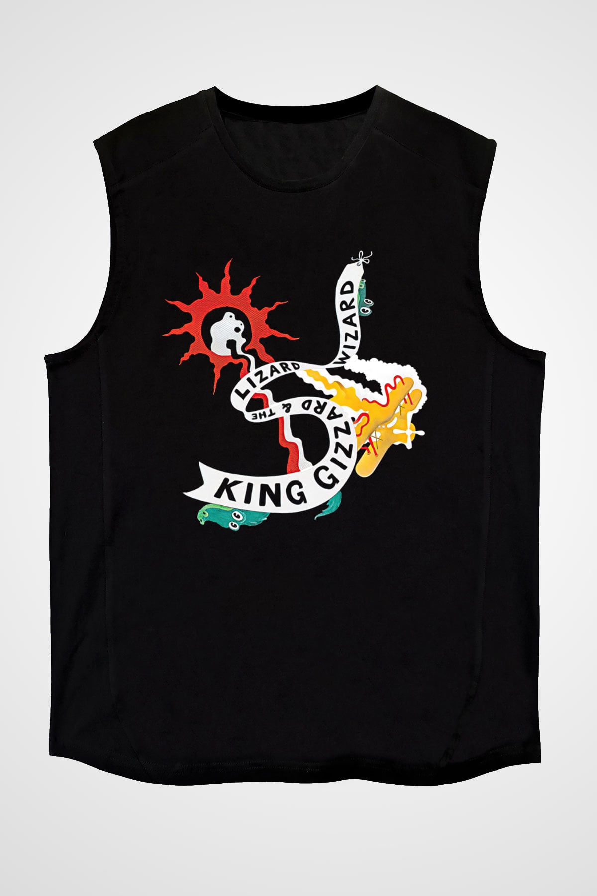 Khruanybin Baskılı Unisex Siyah Kolsuz Tişört - Tshirt