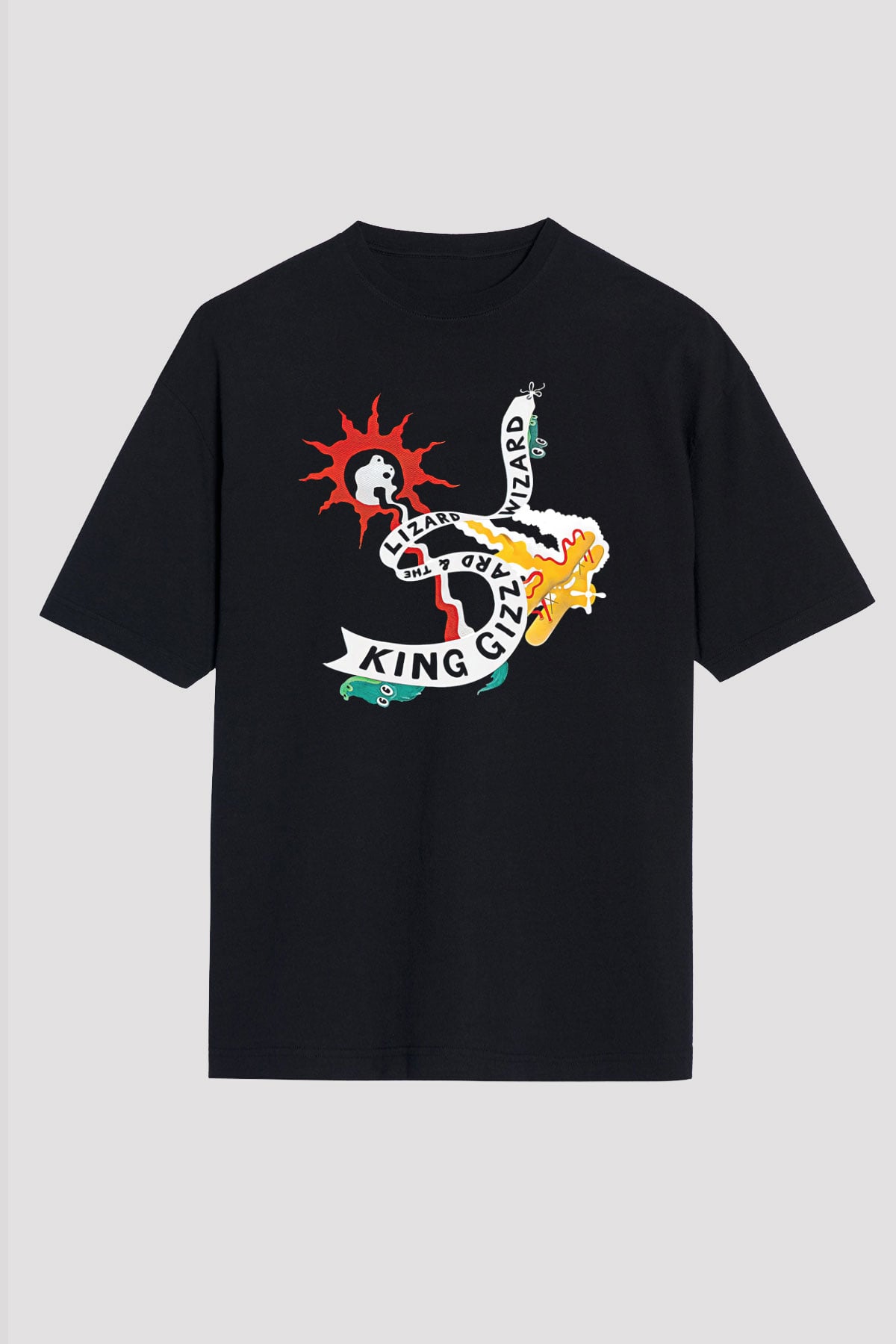 Khruanybin Baskılı Unisex Siyah Oversize Tişört - Tshirt