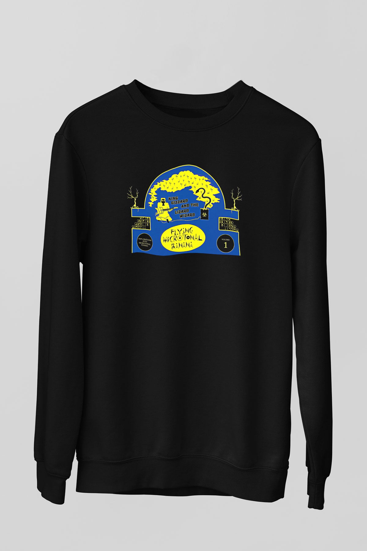 Khruanybin Baskılı Unisex Siyah Sweatshirt