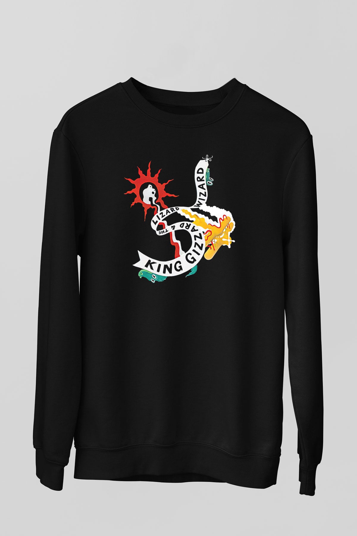 Khruanybin Baskılı Unisex Siyah Sweatshirt