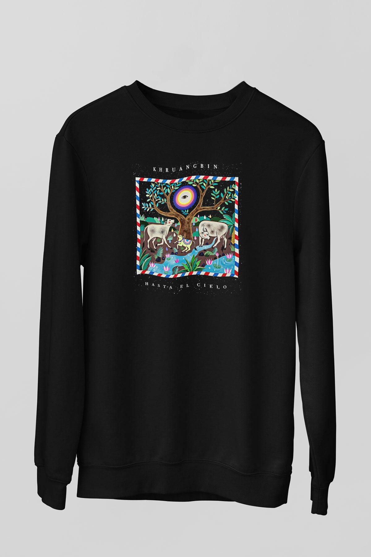 Khruanybin Baskılı Unisex Siyah Sweatshirt