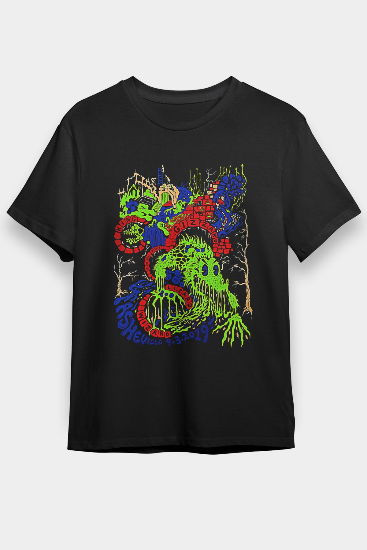 Khruanybin Baskılı Unisex Siyah Tişört - Tshirt