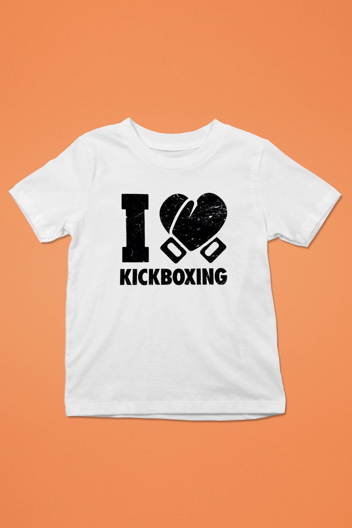 Kick boks Baskılı Beyaz Unisex Çocuk Tişört