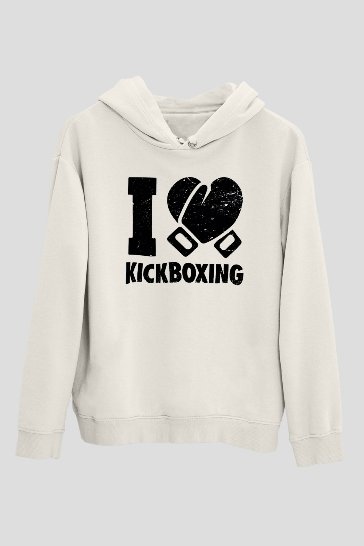 Kick boks Beyaz Unisex Hoodie