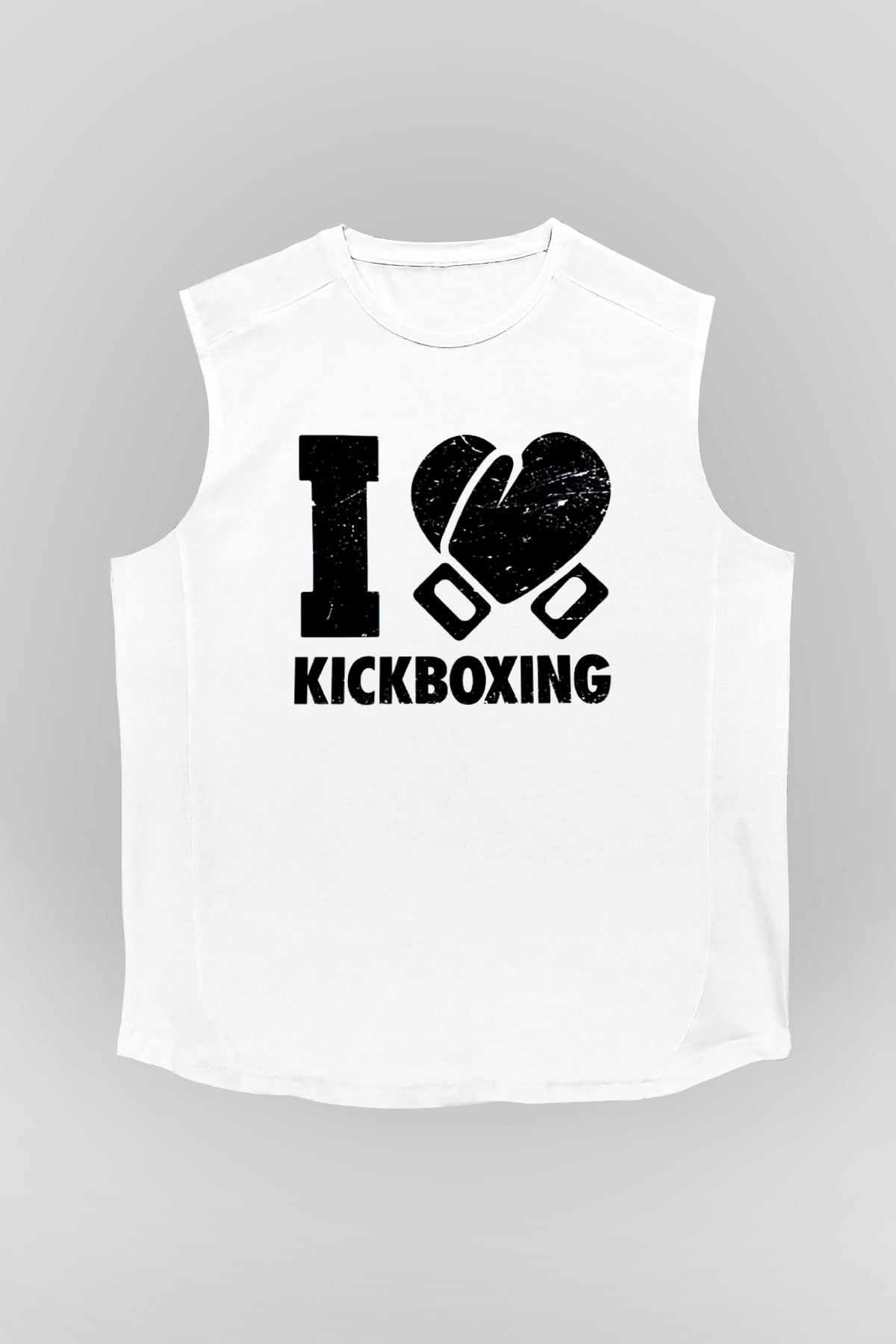 Kick boks Beyaz Unisex Kolsuz Tişört