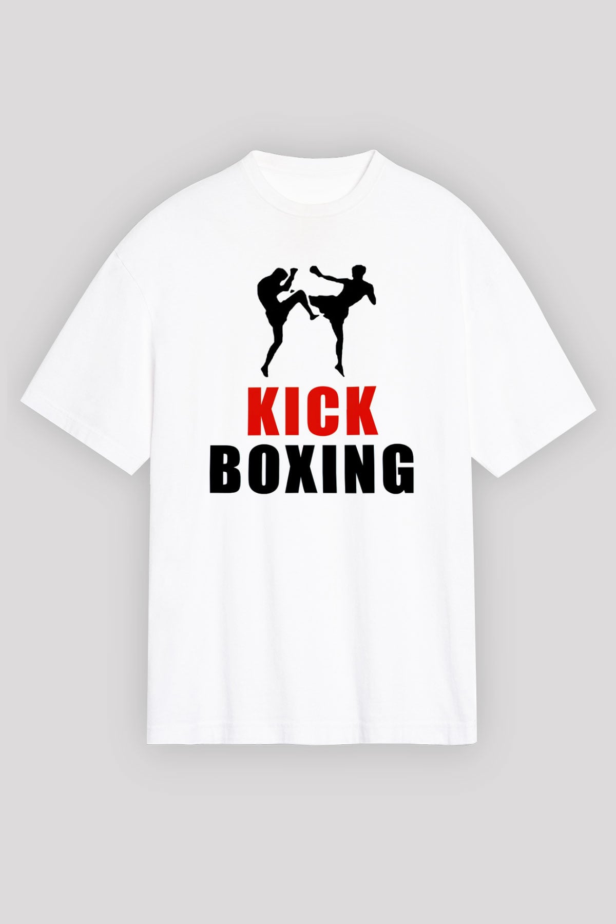 Kick boks Beyaz Unisex Oversize Tişört T-Shirt