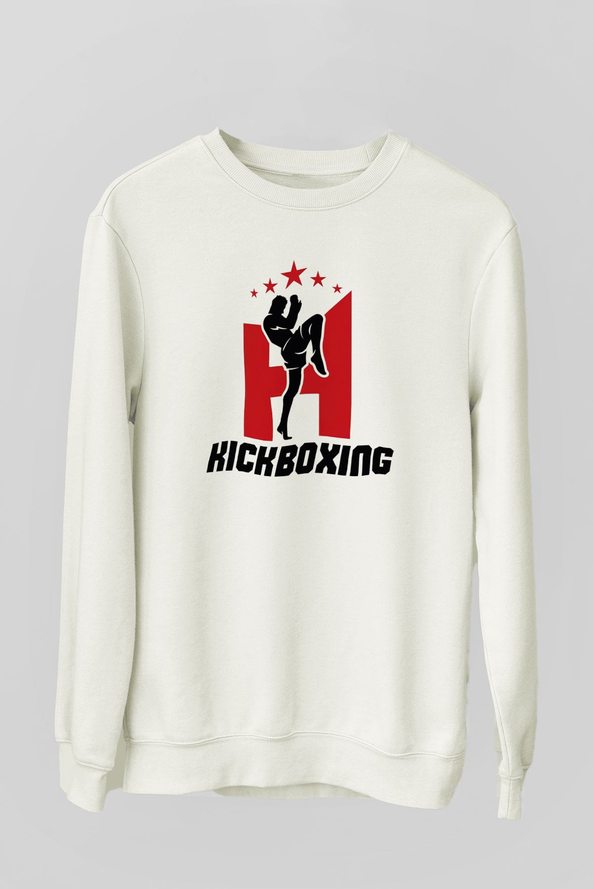 Kick boks Beyaz Unisex Sweatshirt