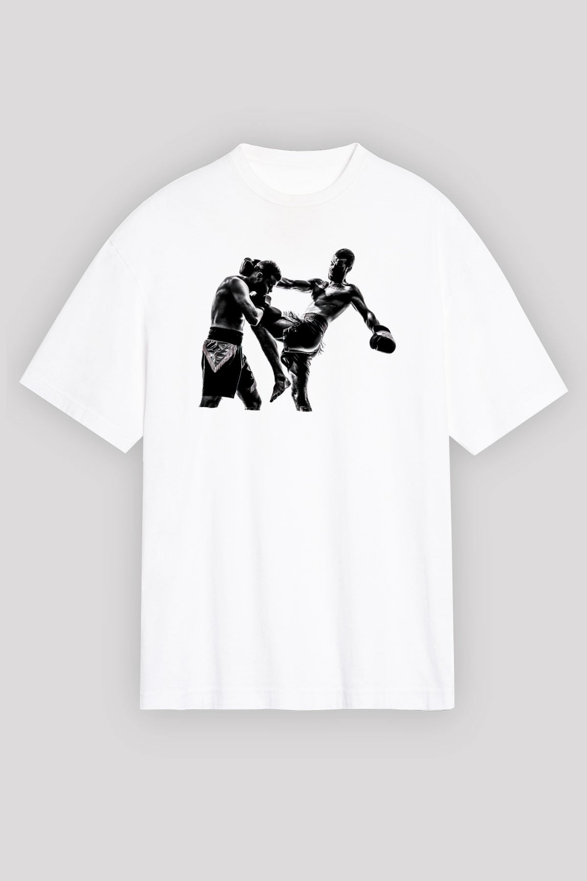 Kick boks Beyaz Unisex Tişört T-Shirt - TişörtFabrikası