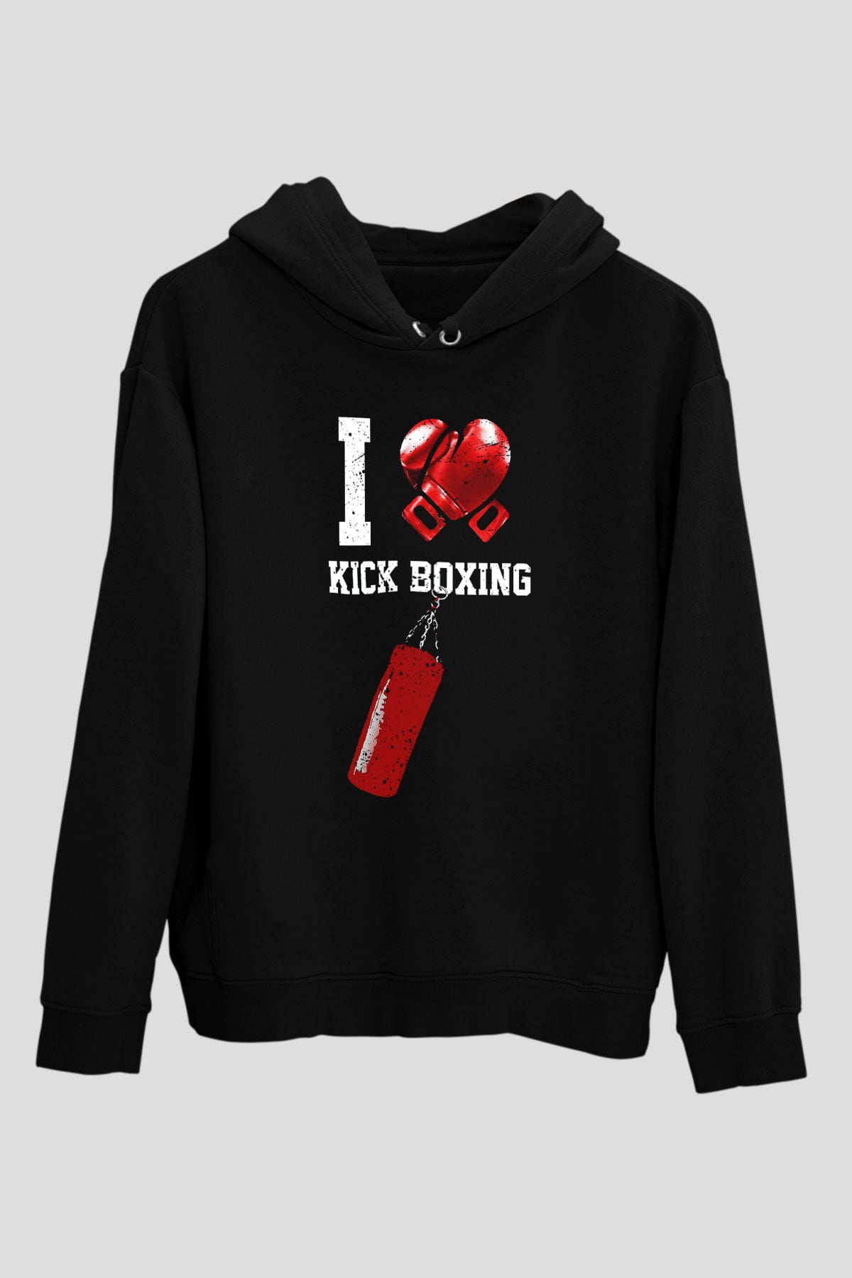 Kick boks Siyah Unisex Hoodie