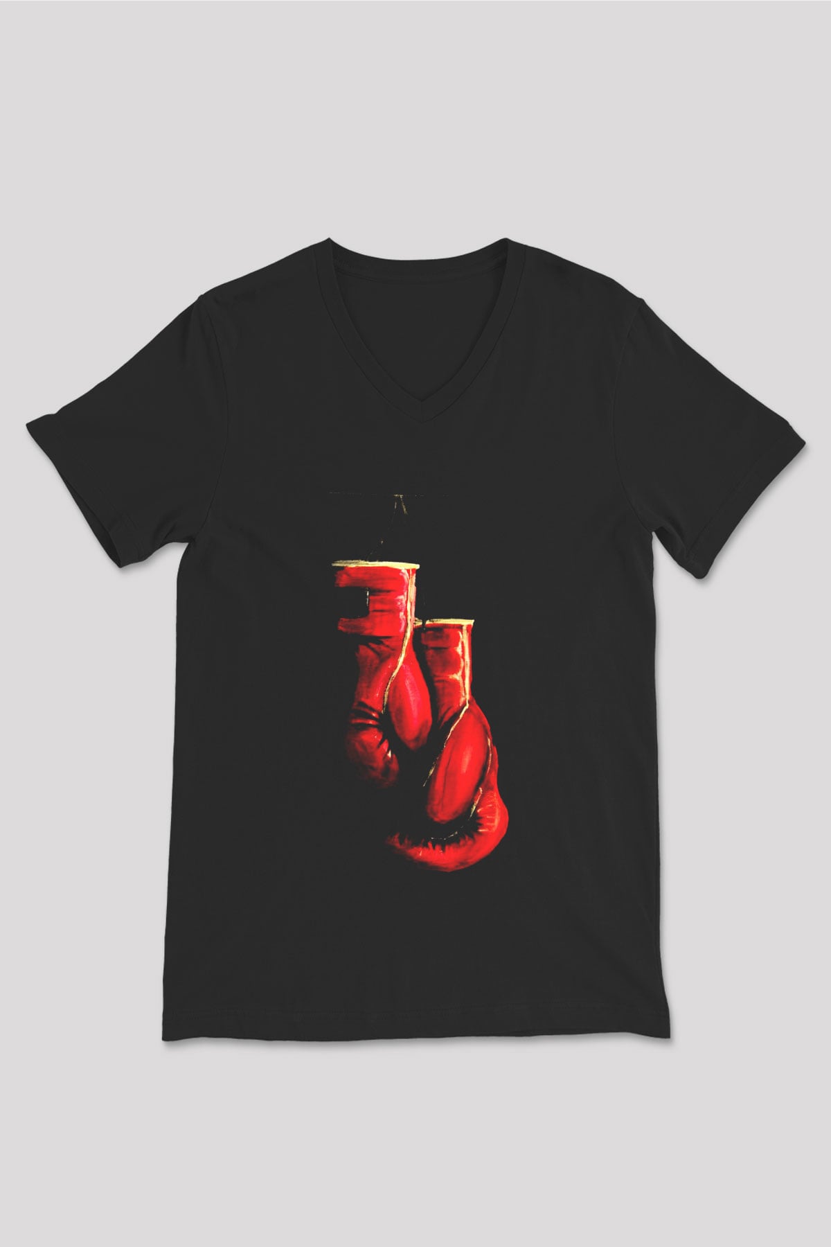 Kick boks Siyah Unisex V Yaka Tişört T-Shirt