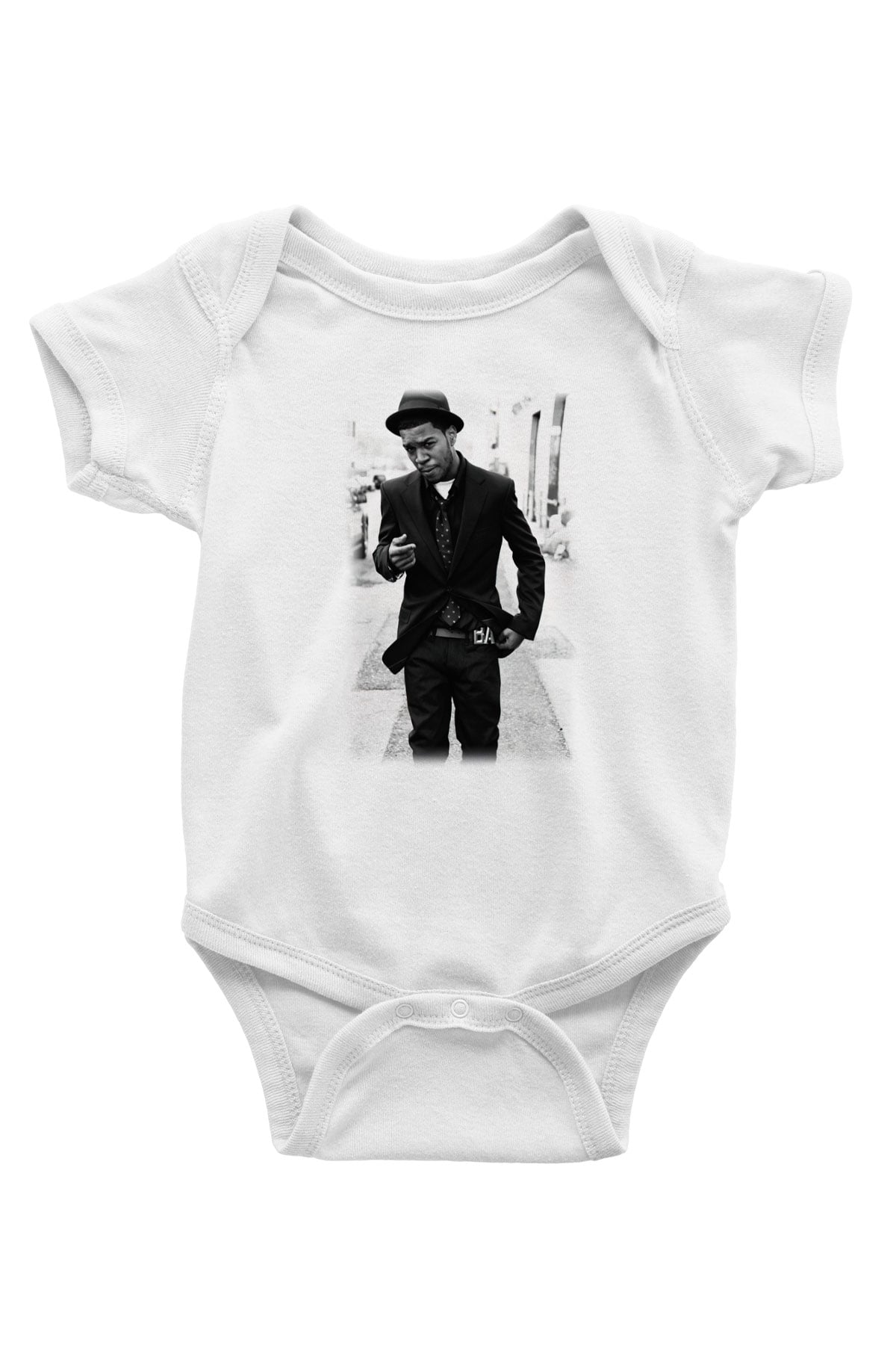 Kid Cudi Baskılı Beyaz Unisex Bebek Body - Zıbın