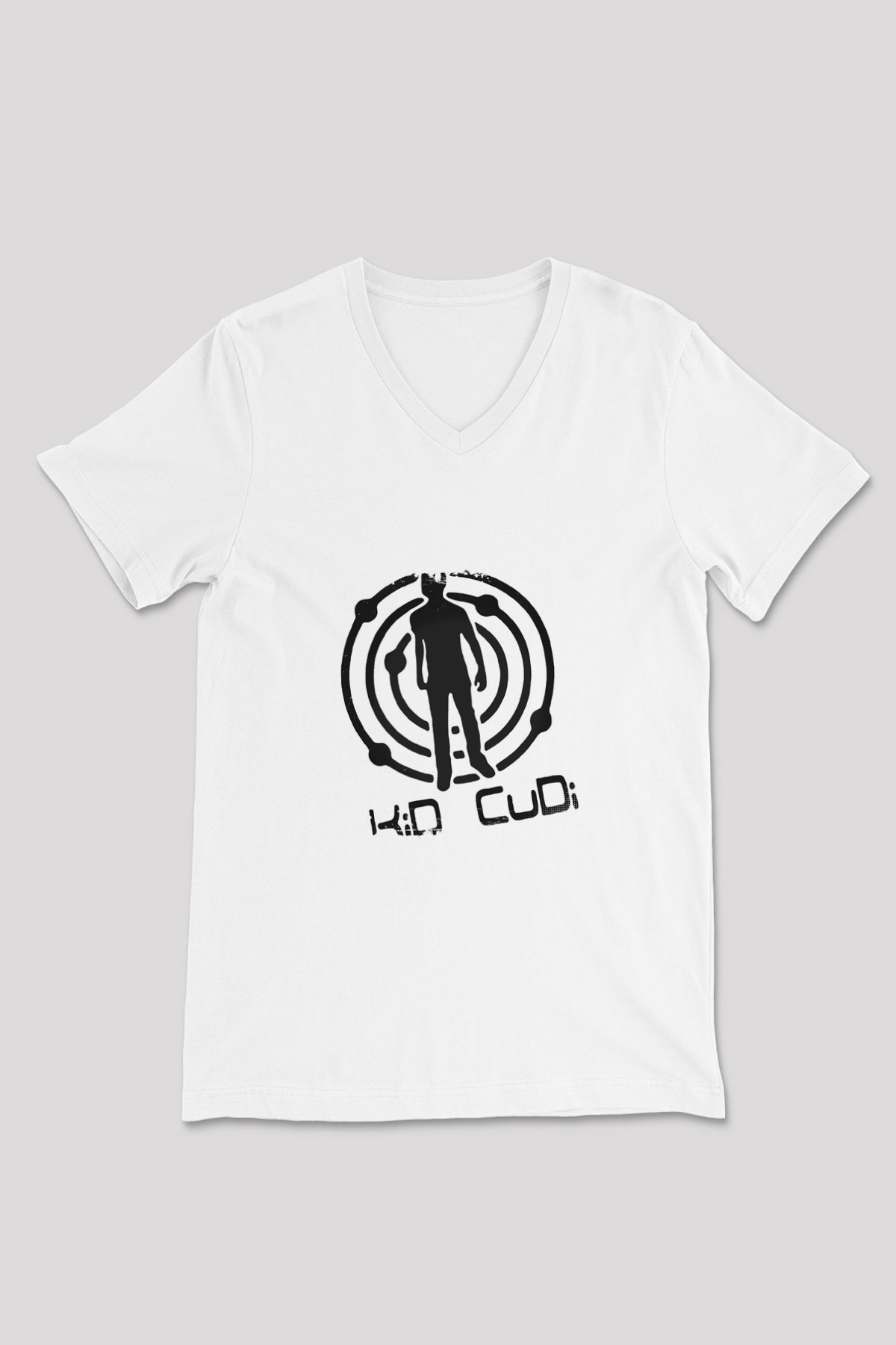 Kid Cudi Baskılı Beyaz V Yaka Unisex Tişört