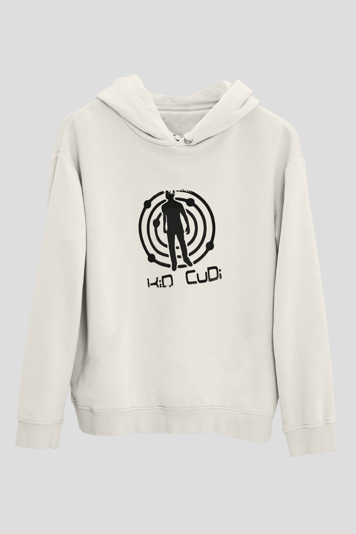 Kid Cudi Baskılı Unisex Beyaz Kapüşonlu Sweatshirt