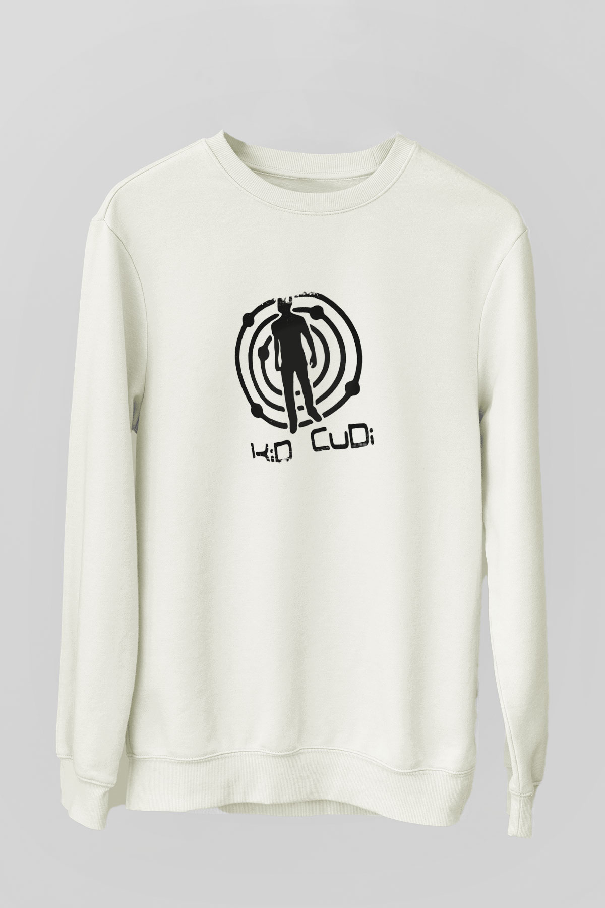 Kid Cudi Baskılı Unisex Beyaz Sweatshirt