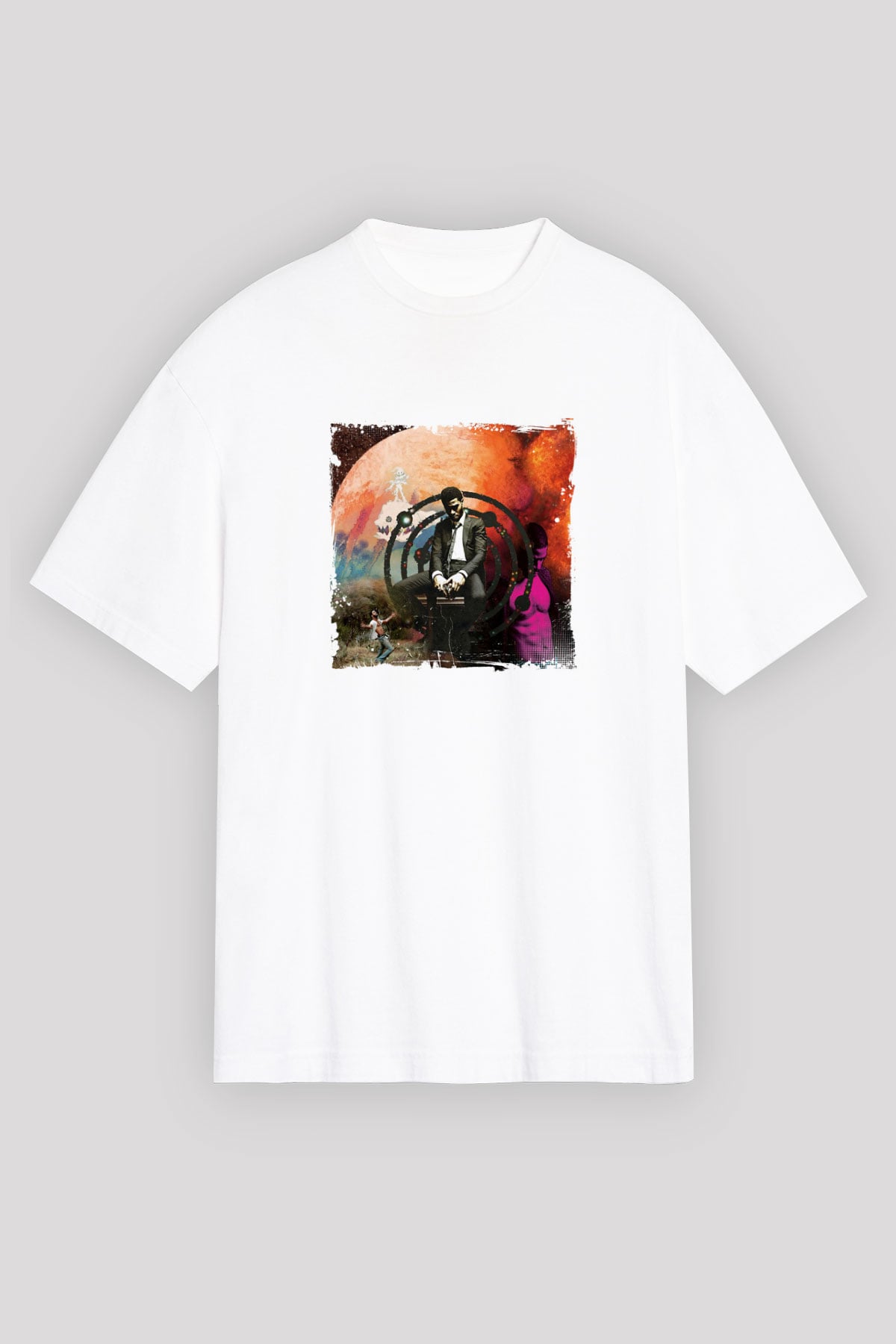 Kid Cudi Baskılı Unisex Beyaz Tişört