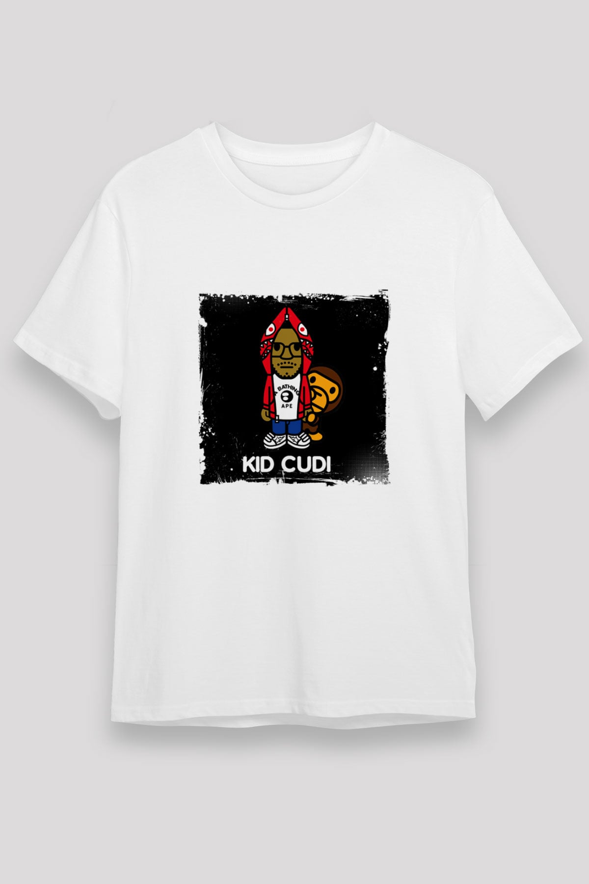 Kid Cudi Baskılı Unisex Beyaz Tişört