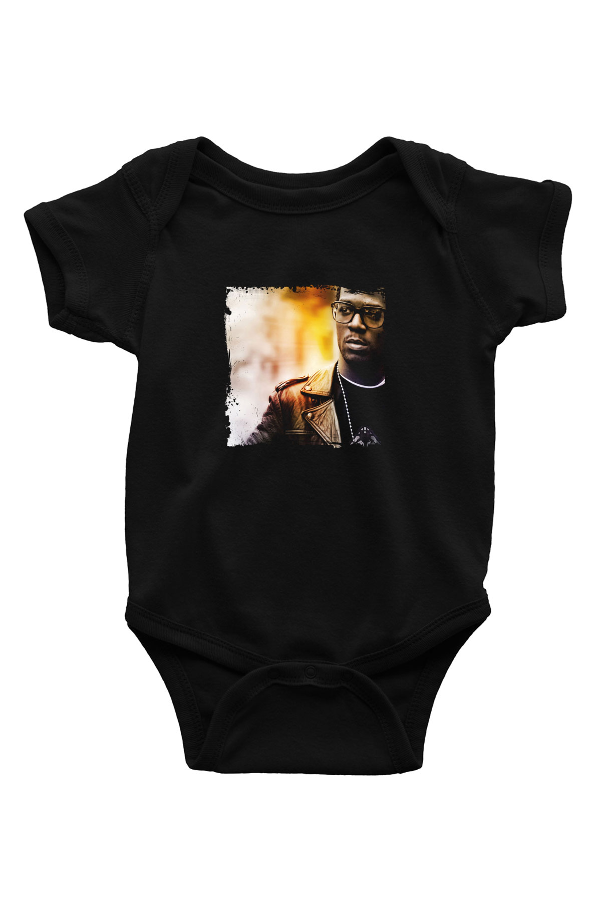 Kid Cudi Baskılı Unisex Siyah Bebek Body - Zıbın