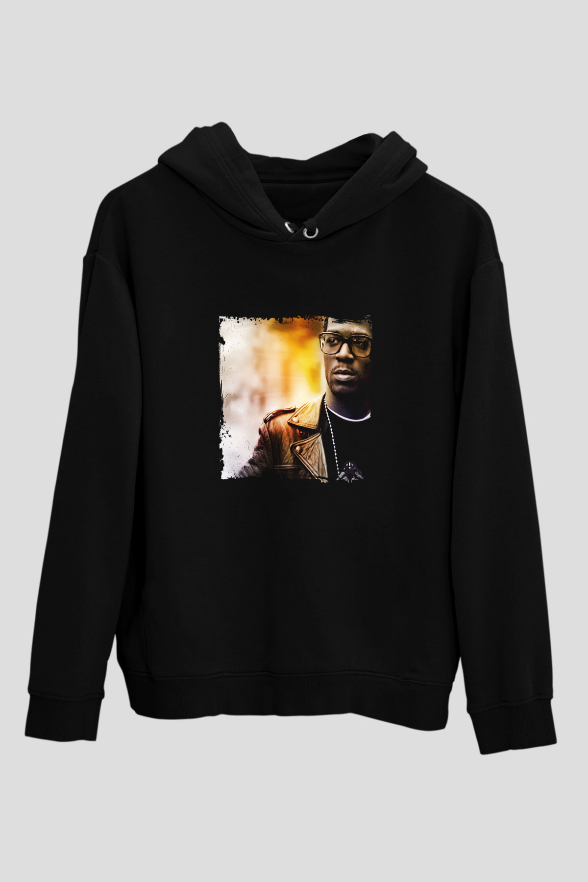 Kid Cudi Baskılı Unisex Siyah Hoodie