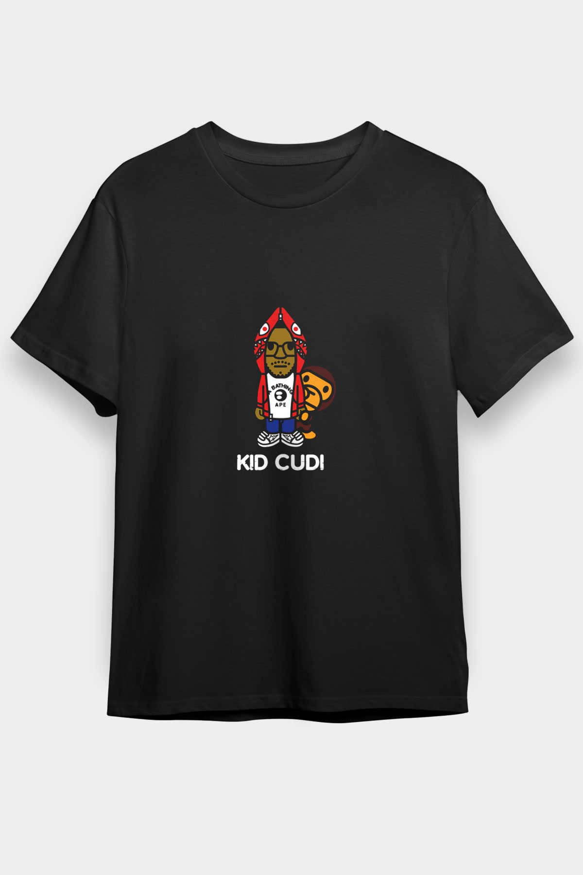 Kid Cudi Baskılı Unisex Siyah Tişört