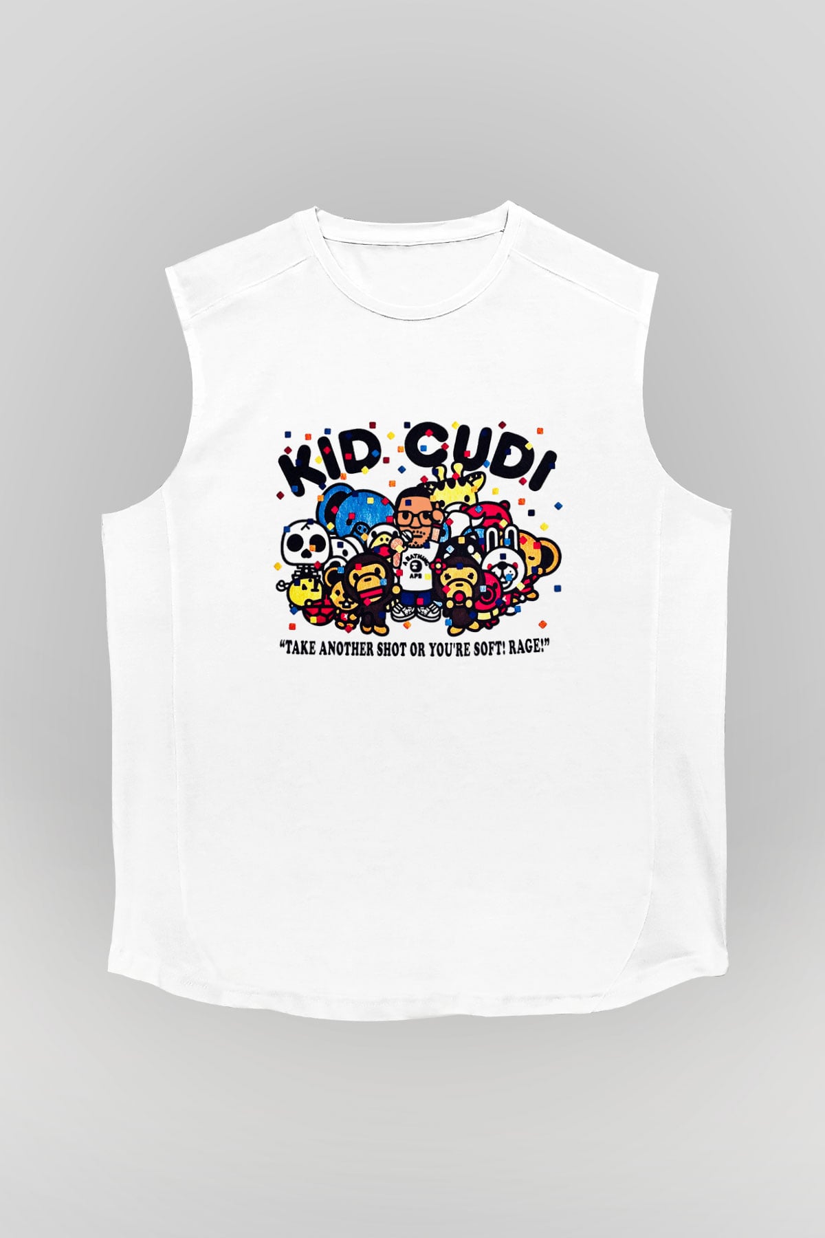 Kid Cudi Beyaz Unisex Kolsuz Tişört