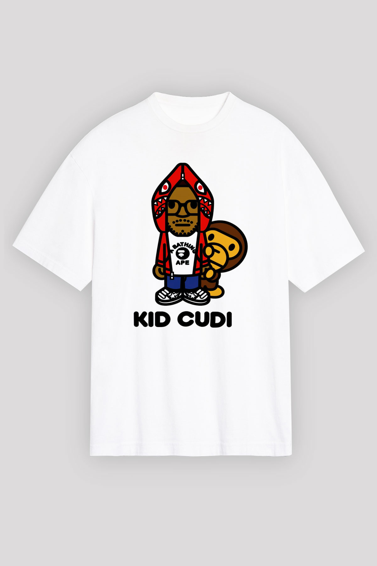Kid Cudi Beyaz Unisex Oversize Tişört T-Shirt