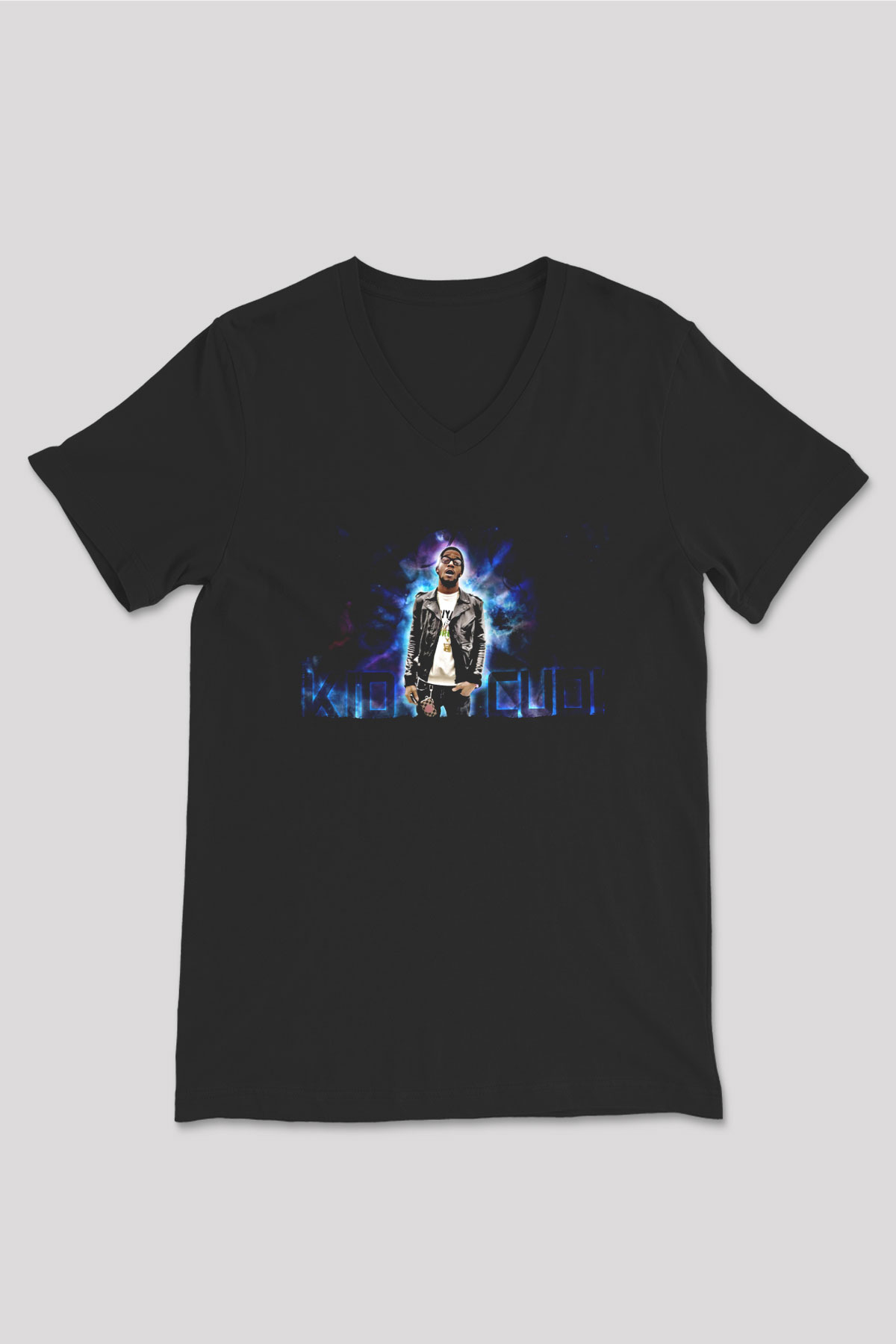 Kid Cudi Siyah Unisex V Yaka Tişört