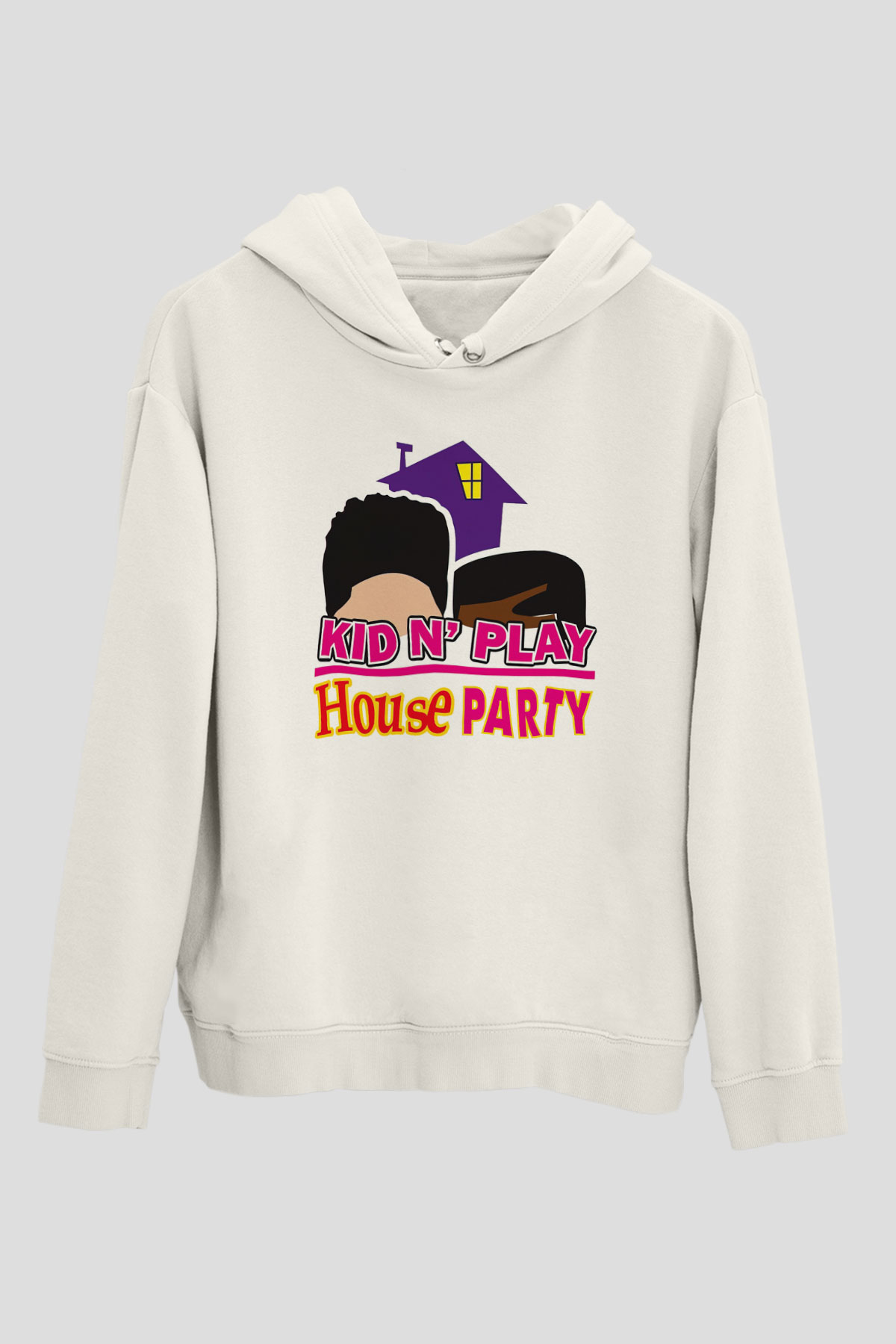 Kid 'n Play Beyaz Unisex Kapüşonlu Sweatshirt