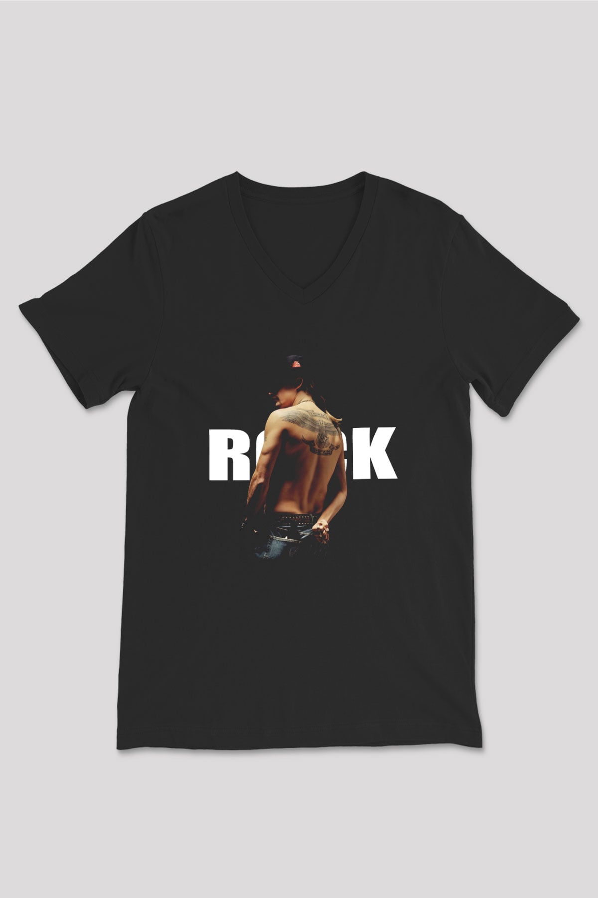 Kid Rock Siyah Unisex V Yaka Tişört