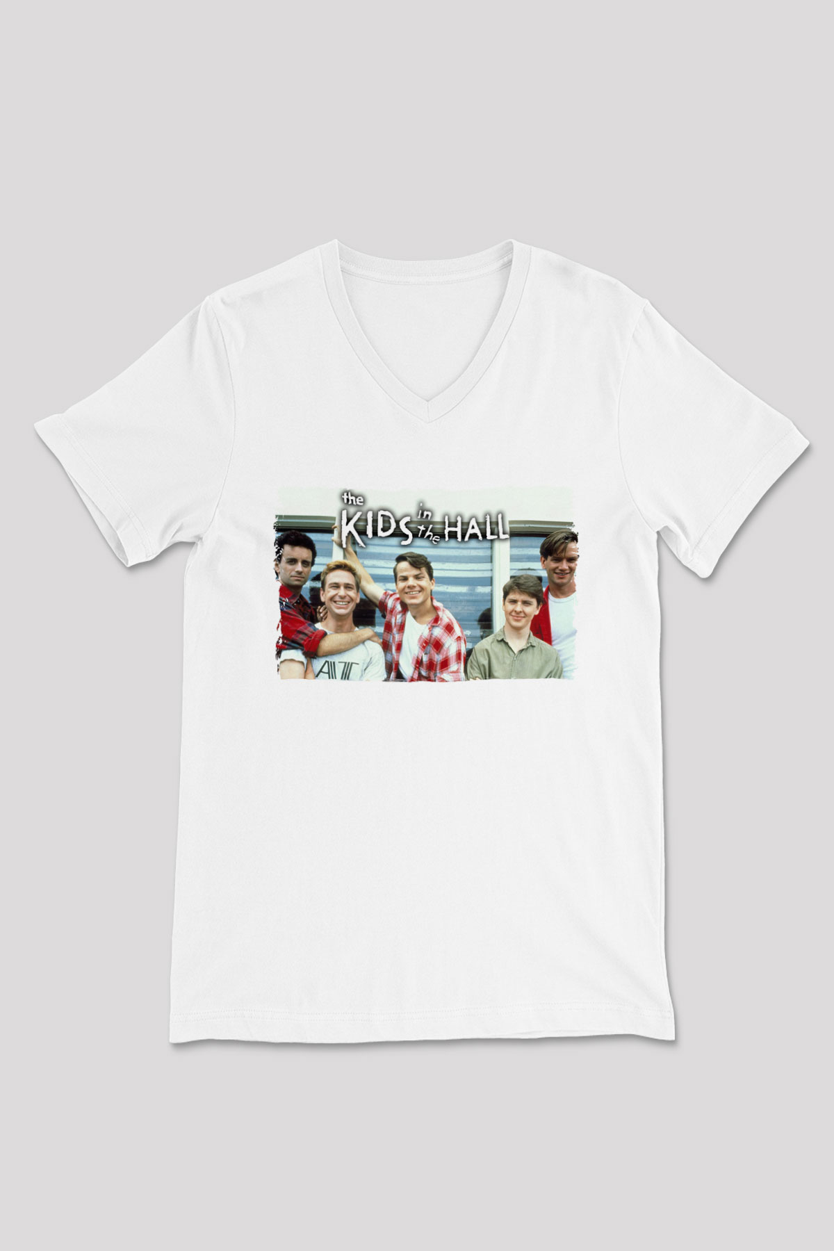 Kids in the Hall Beyaz Unisex V Yaka Tişört