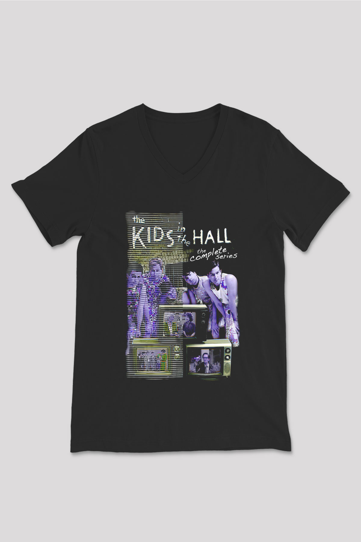 Kids in the Hall Siyah Unisex V Yaka Tişört
