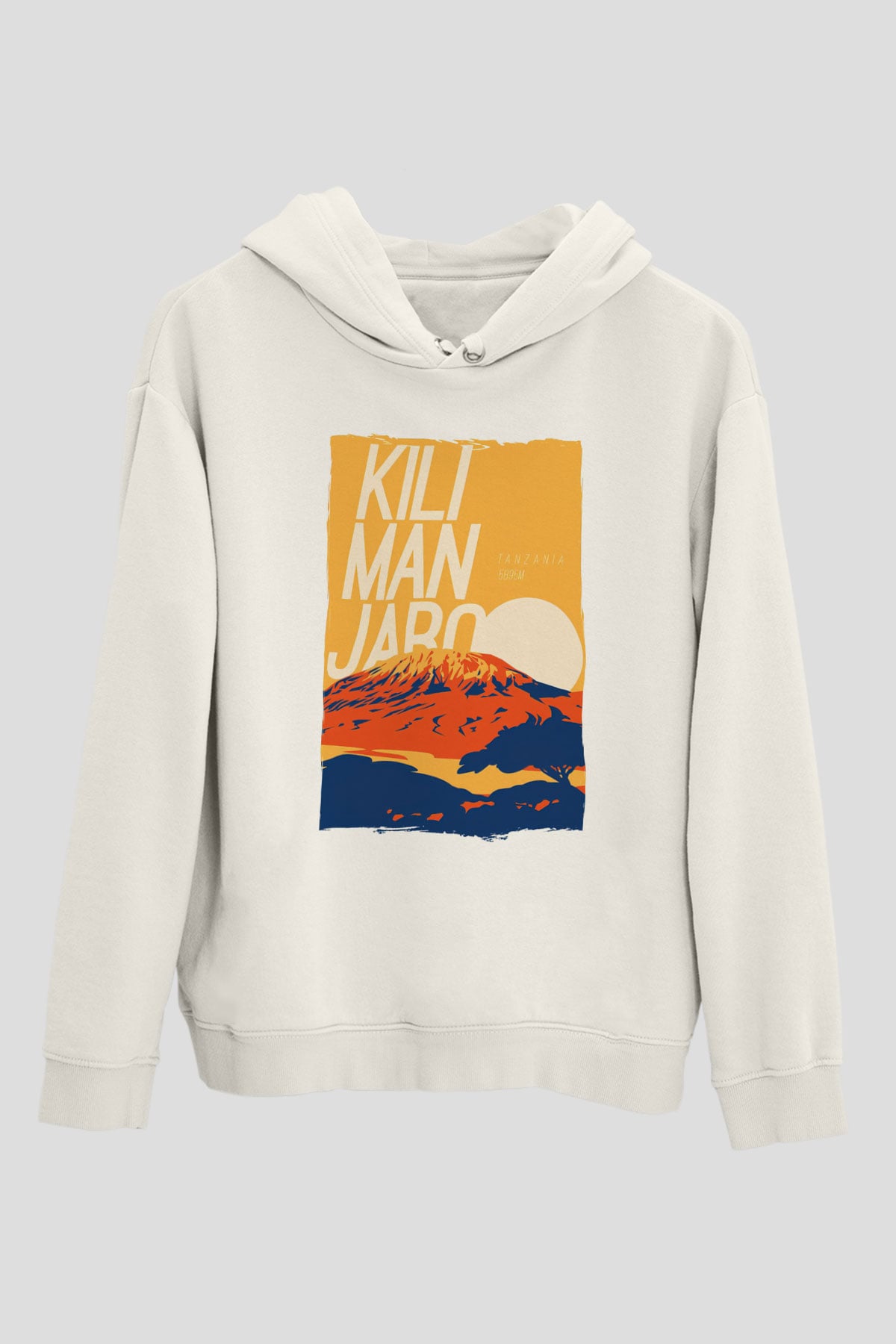 Kilimanjaro Beyaz Unisex Hoodie