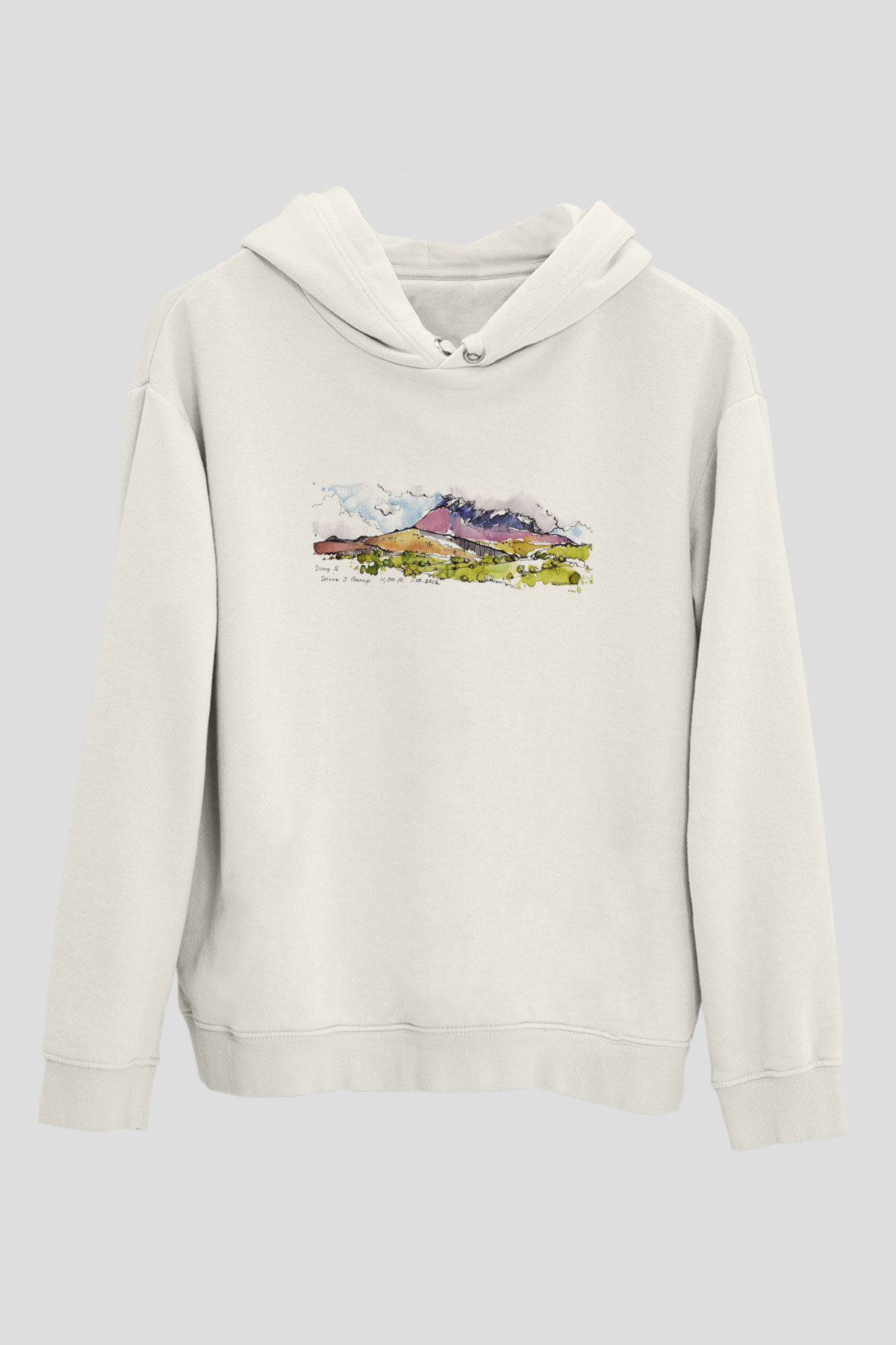Kilimanjaro Beyaz Unisex Kapşonlu Sweatshirt