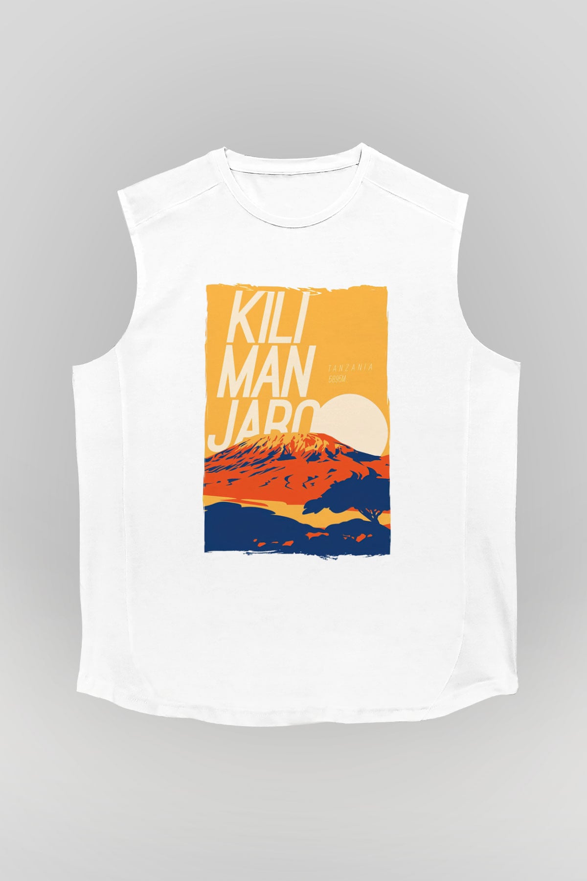 Kilimanjaro Beyaz Unisex Kolsuz Tişört