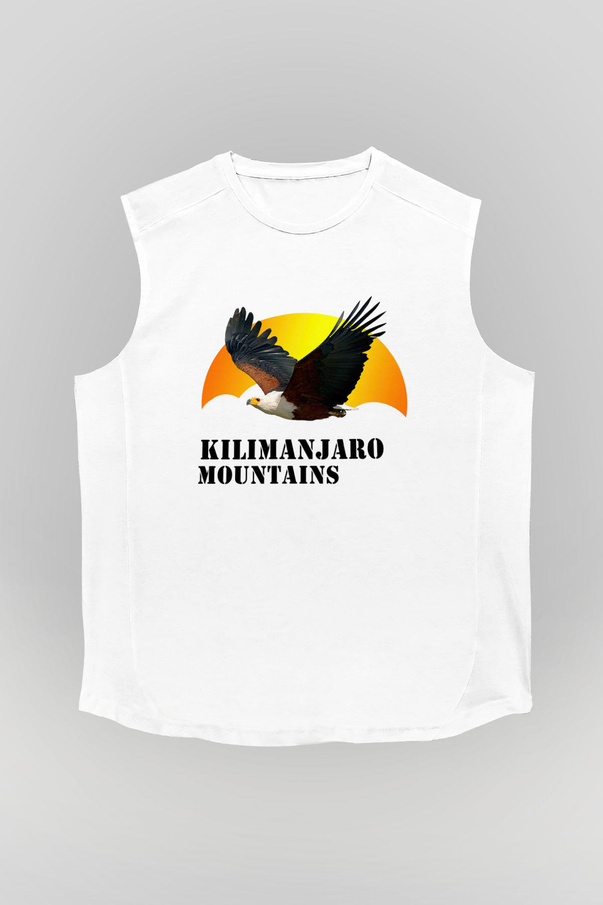 Kilimanjaro Beyaz Unisex Kolsuz Tişört