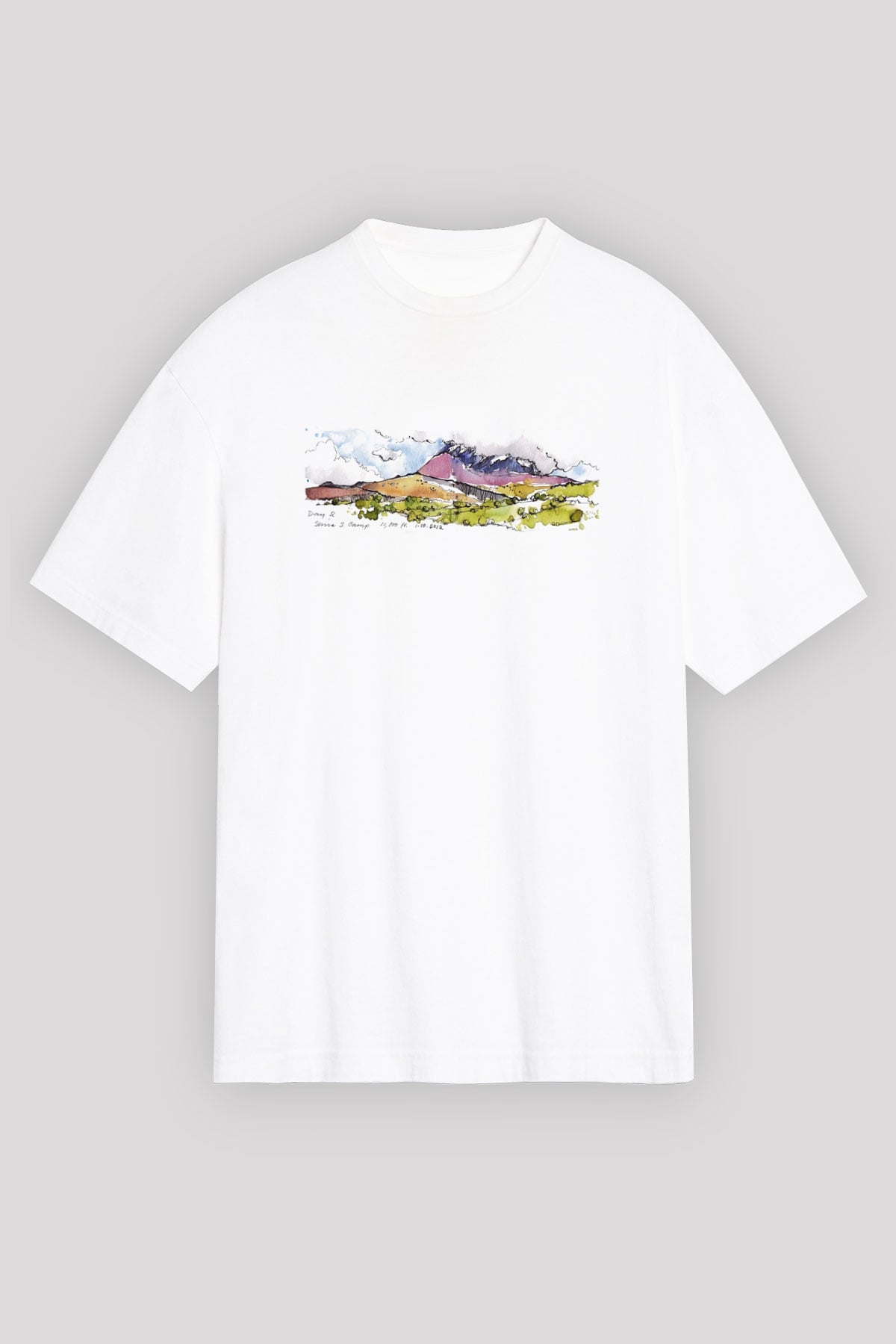Kilimanjaro Beyaz Unisex Oversize Tişört T-Shirt