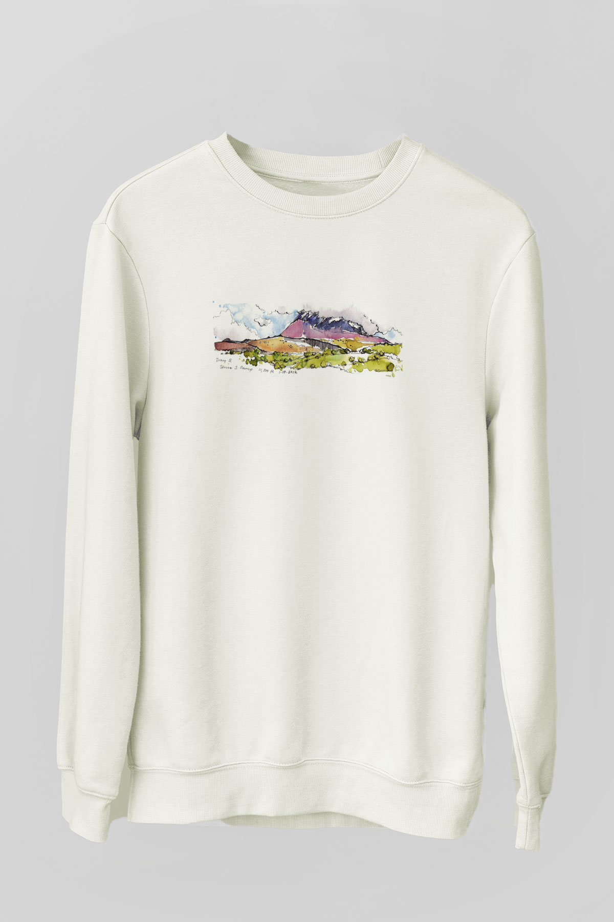 Kilimanjaro Beyaz Unisex Sweatshirt