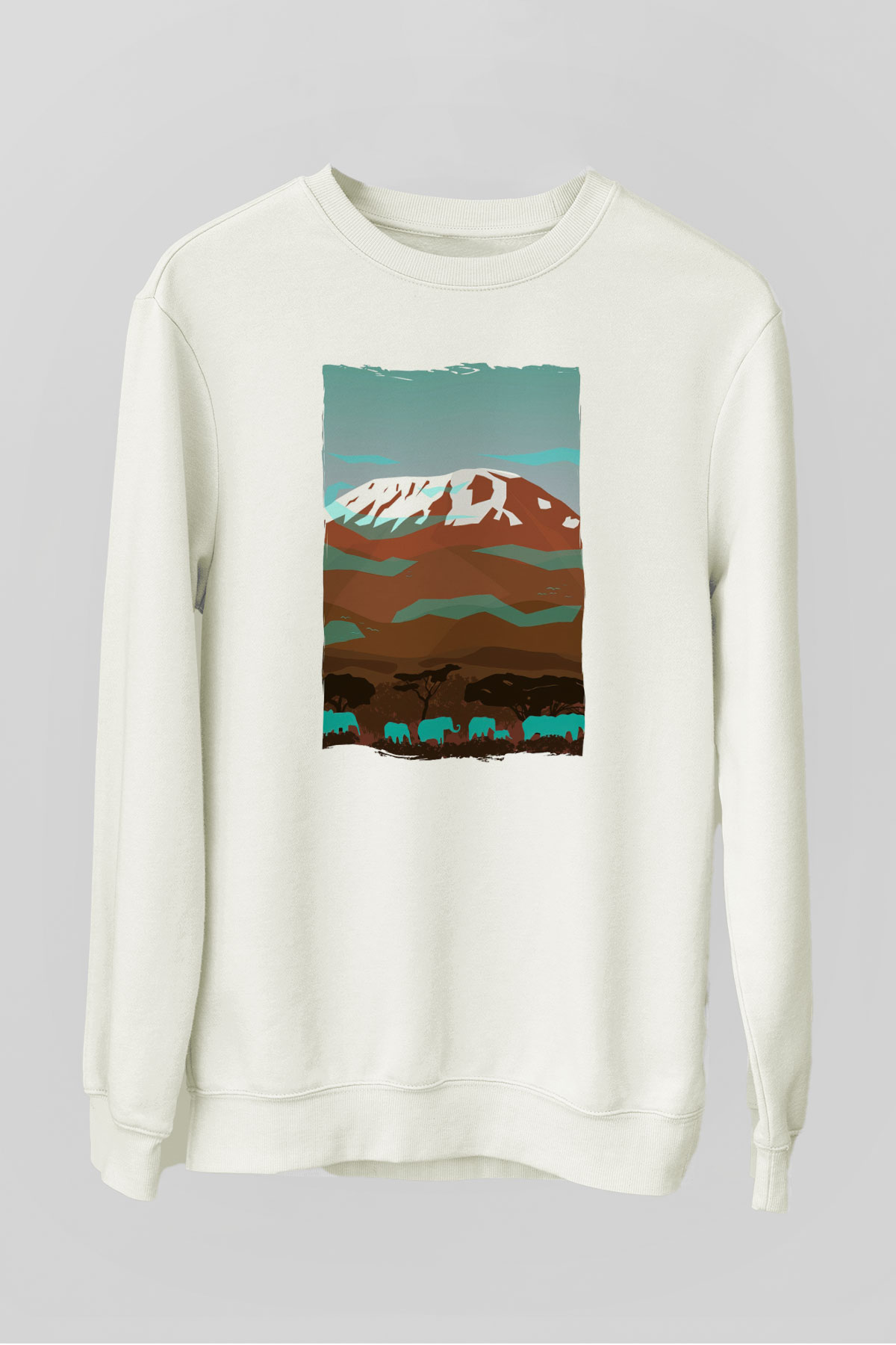 Kilimanjaro Beyaz Unisex Sweatshirt